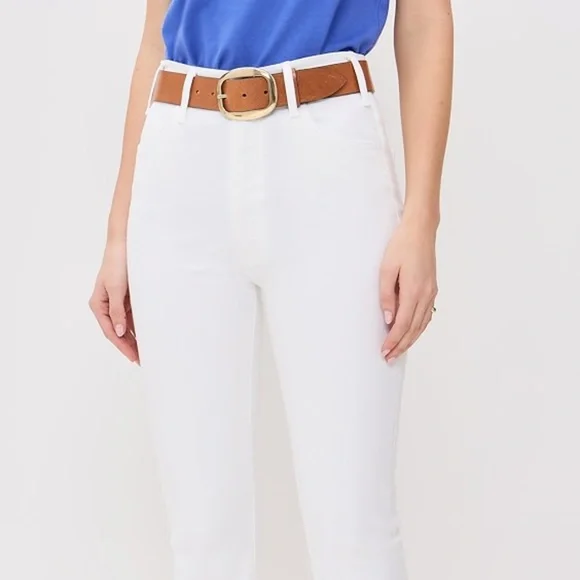 Mother The Hustler Ankle Fray Jeans in White -size 30 - NWT - Picture 5 of 8